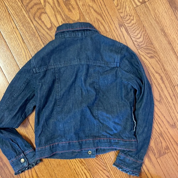 Gymboree denim jacket w/red bow detail & snap closure size 8 - Picture 7 of 8